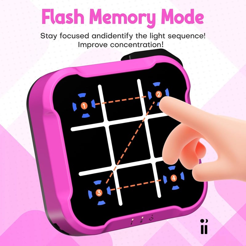 Bacare Tic Tac Toe Bolt Game, Handheld Electric Puzzle Board for Educational and Memory Growth, Gift Ideal for Kids and Adults' Birthday, Portable Travel Games for Car Ride - Image 5